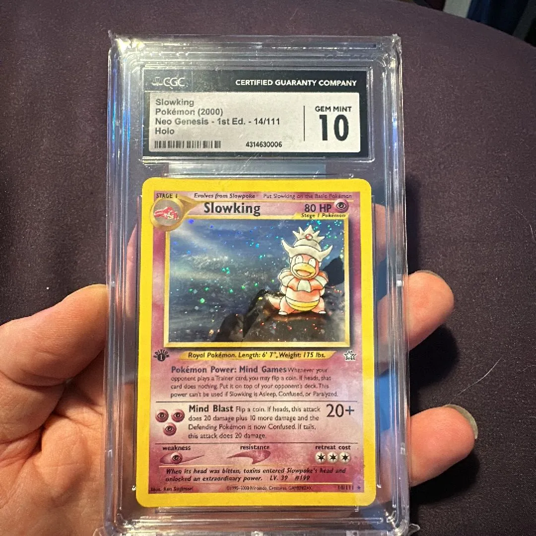 Pokémon retailer card PSA 7 1st edition slowking