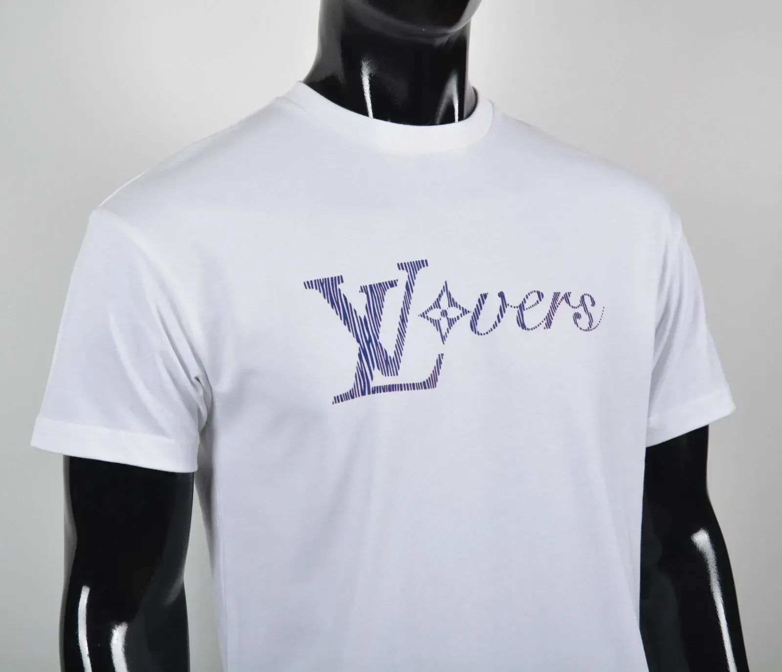 Men¡¯s Louis Vuitton White T-Shirt XXL | Blue Lovers Graphic