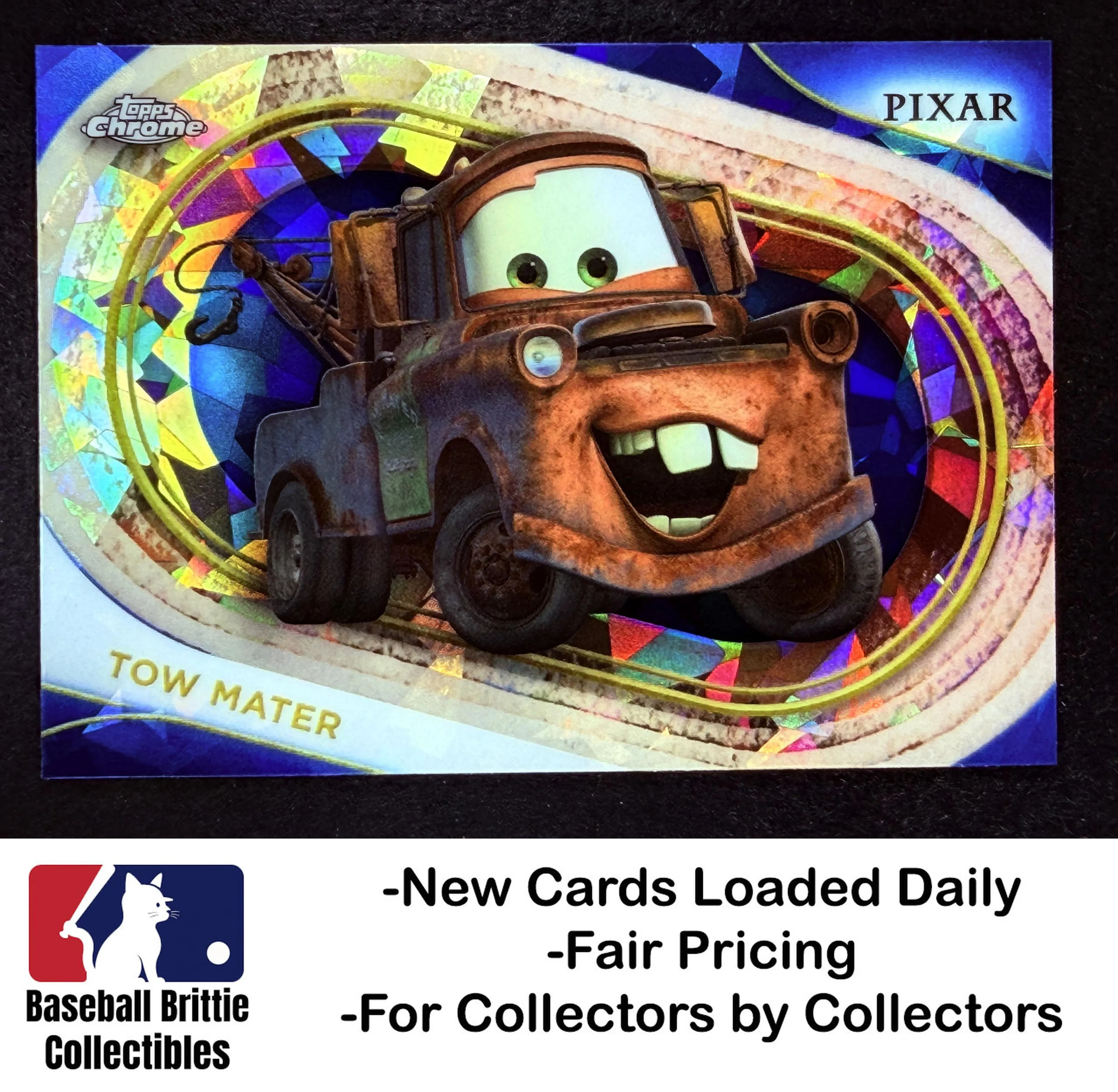 2025 Topps Chrome Sapphire Edition Disney #56 Tow Mater Cars Pixar