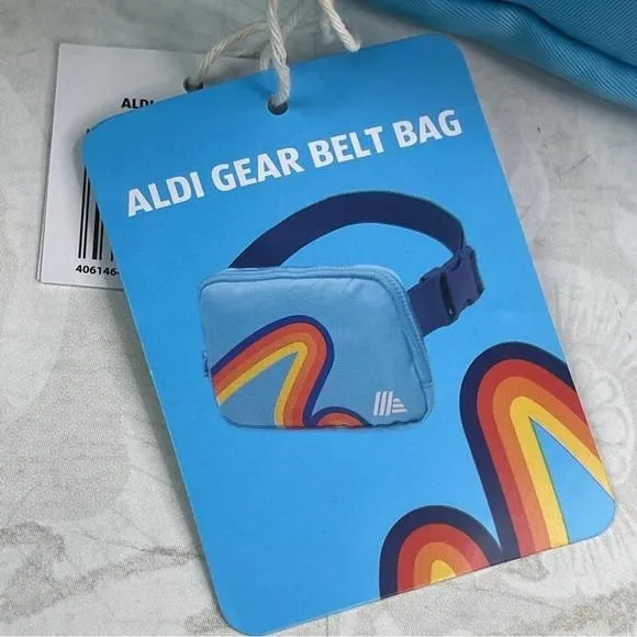 Aldi Gear Belt Bag Turquoise with Stripe offers Swoosh and Navy Belt NWT