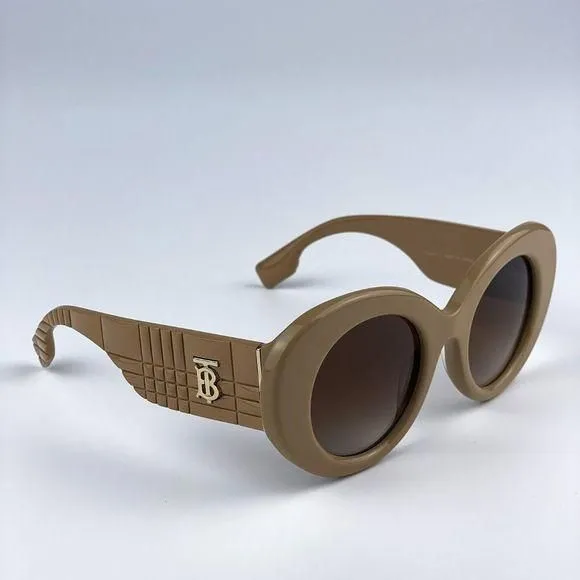 BURBERRY ブラウンオーバーサイズサングラスBE4370U MARGOT Burberry Margot Brown Gradient Round Ladies Sunglasses BE4370U