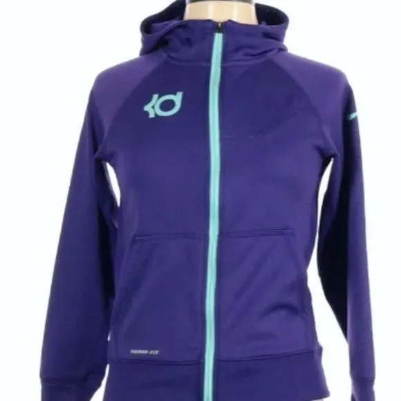 Nike Kevin Durant KD Thermal Fit Purple Full Zip Swoosh Hoodie L Whatnot Buy Sell Go Live