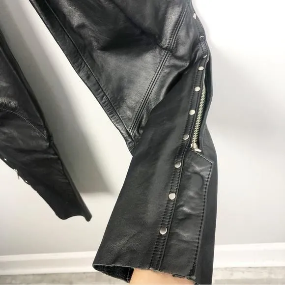 HARLEY DAVIDSON | Straight Leg Black Leather Pants Studded