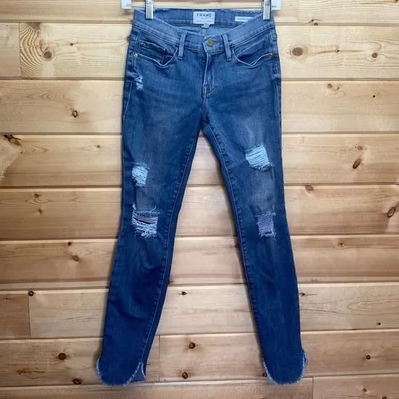 FRAME popular Le Skinny De Jeanne in Havelock Distressed Jeans 28