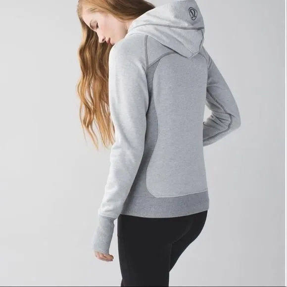 Lululemon Scuba Hoodie III First Release Stripe White Heathered Medium Grey Whatnot Buy Sell Go Live