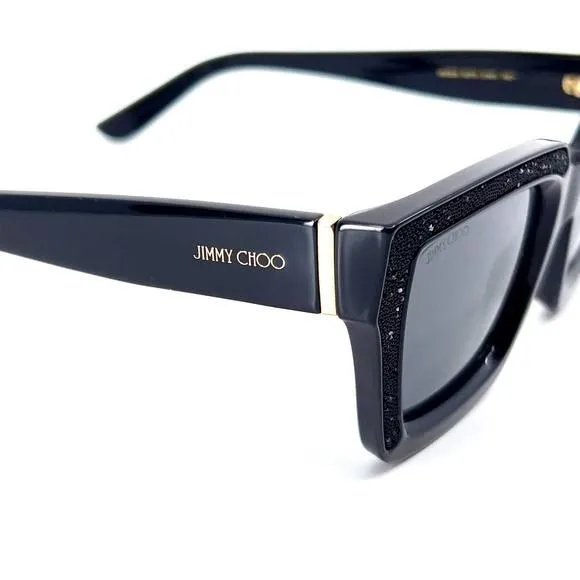 サングラス JIMMY CHOO Woman Sunglasses Black MEGS/S 807T4 Jimmy Choo MEGS/S women Black Squared Sunglasses – Otticanet USA
