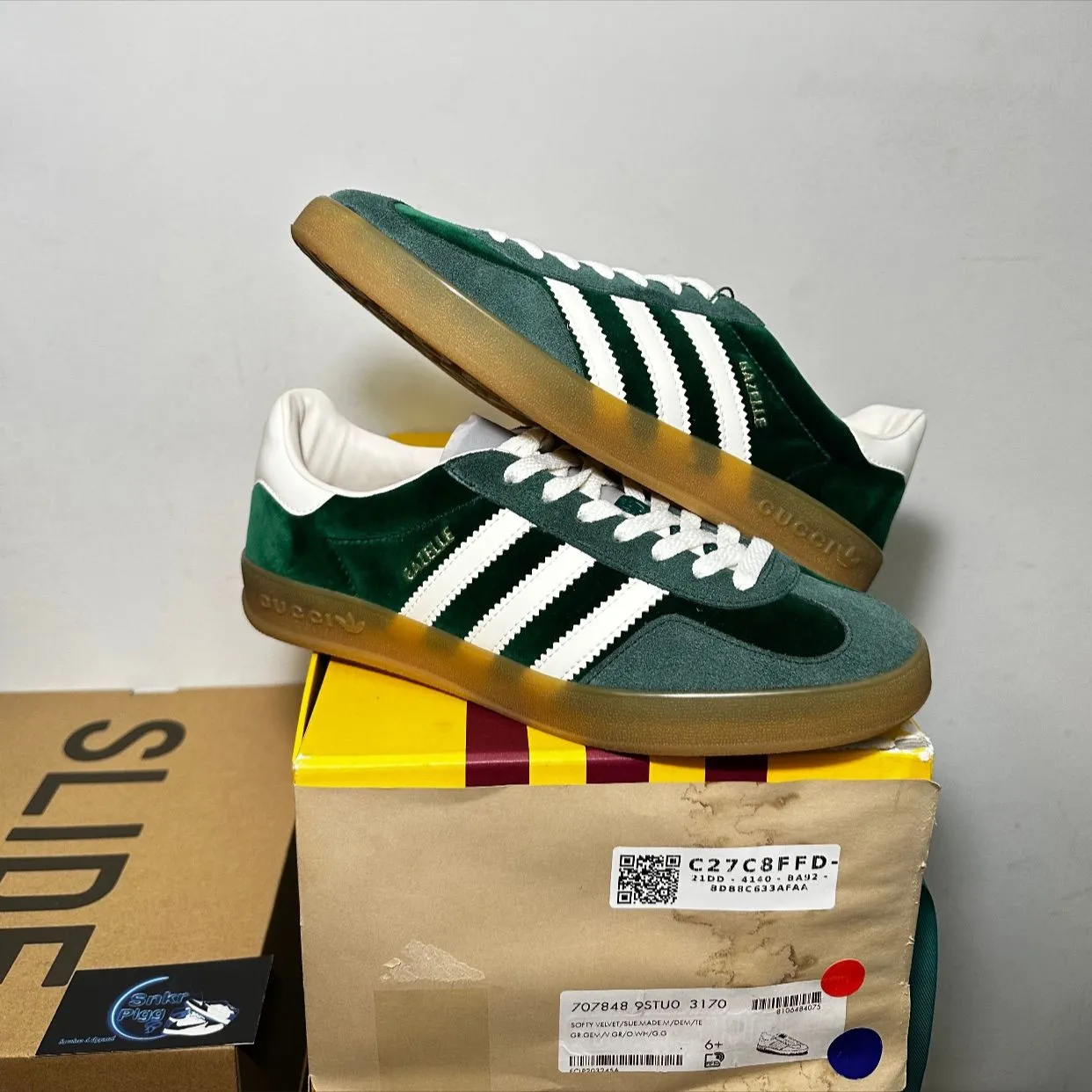 Gucci x Adidas Gazelle Green - Size 7M/8.5W · Whatnot: Buy