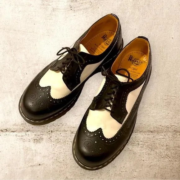 Doc martens wingtips black white hotsell