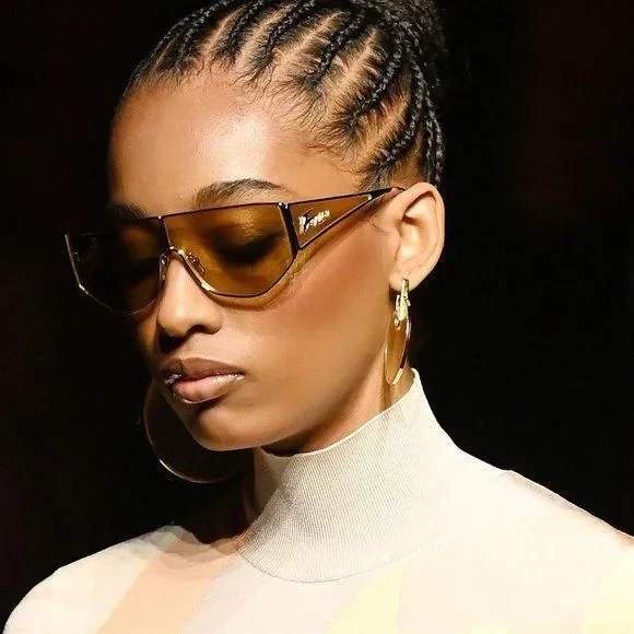 NEW Fendi FE40051U 32G Shiny Gold Solid Yellow Shield Unisex