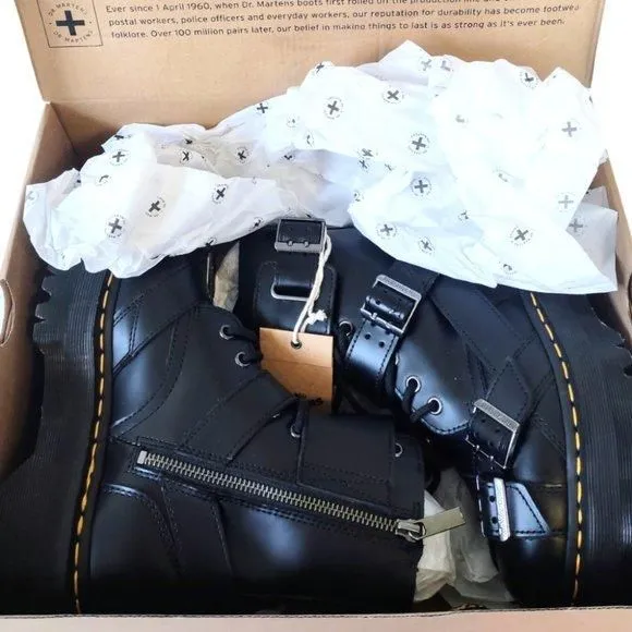 Dr. Martens rare NIB Black Jadon Straps leather platform boots