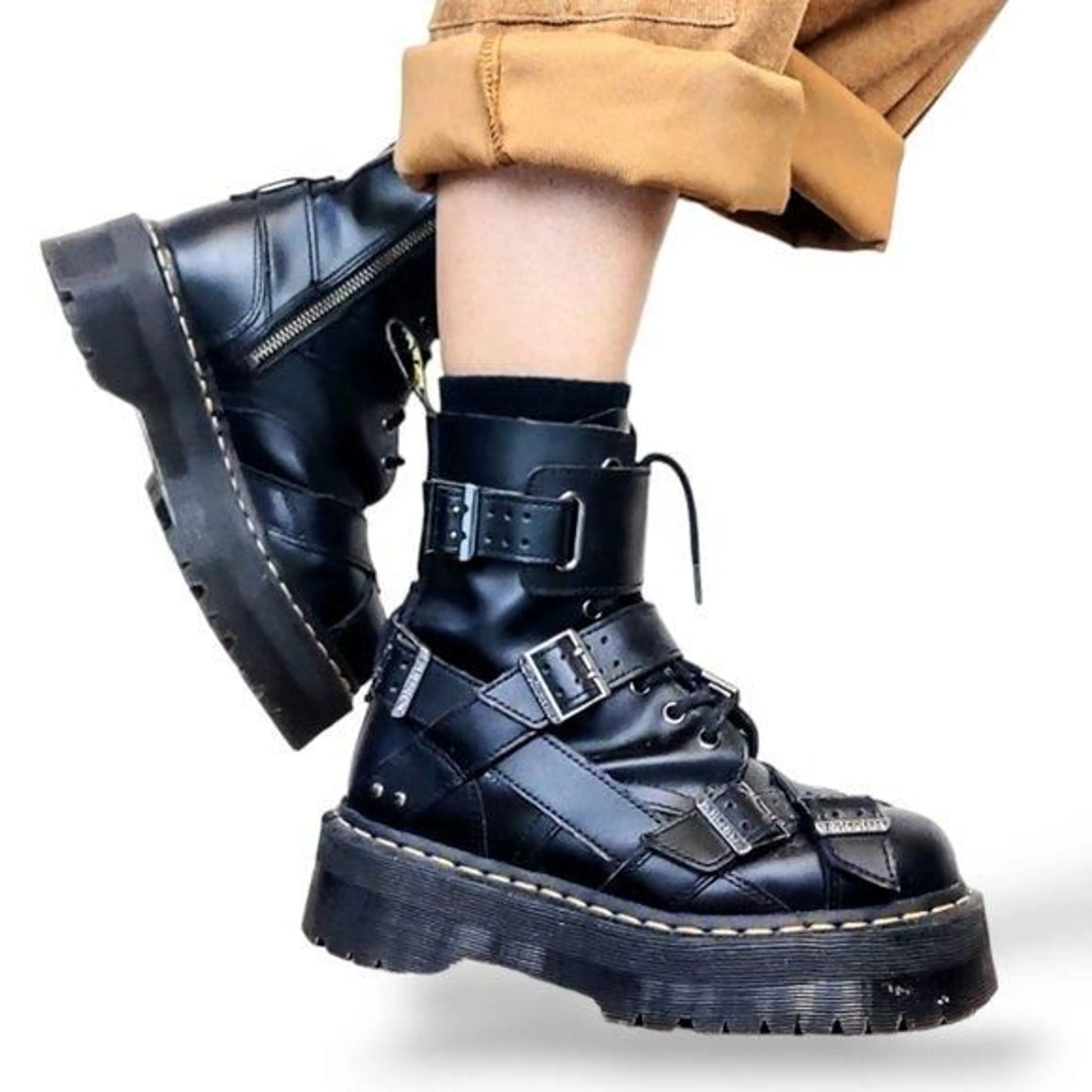 Dr. Martens rare NIB Black Jadon Straps leather platform boots · Whatnot:  Buy, Sell & Go Live