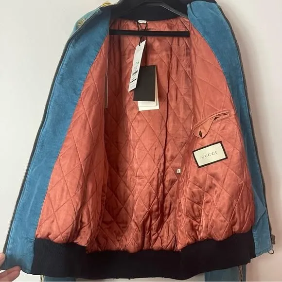 GUCCI Dragon Embroidered Corduroy Bomber Jacket M · Whatnot
