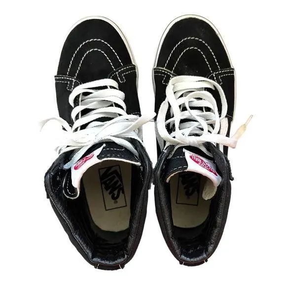 Vans Old Skool Canvas Hi Top sk8-hi shoes Black White Men