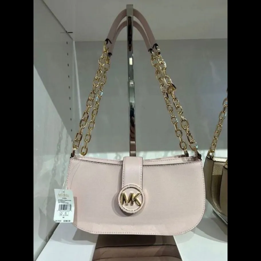 H18. Michael Kors Carmen Small Pouchette in Powder Blush Whatnot Buy Sell Go Live