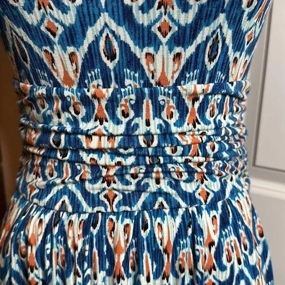 Anthropologie on sale Vanessa Virginia Aztec Tidal Sleeveless Maxi Dress Size XS