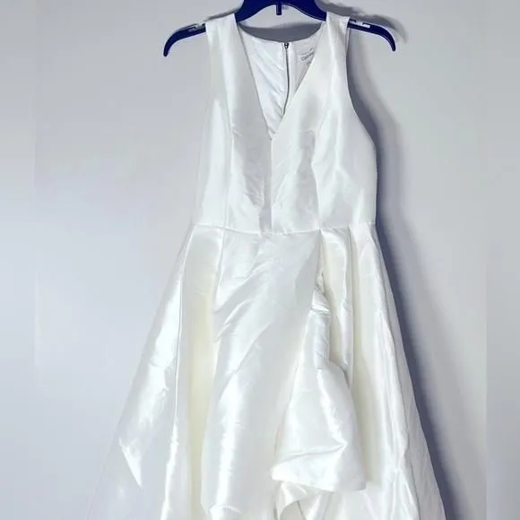 CALVIN KLEIN High-Low A-Line Gown, white evening dress