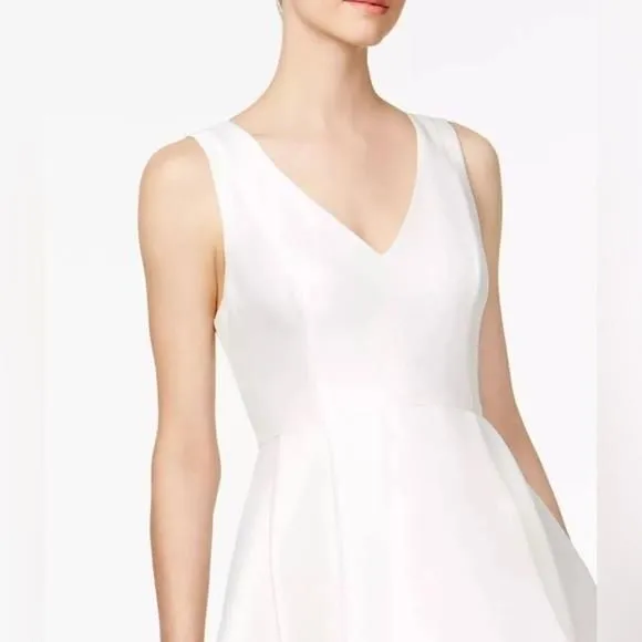 CALVIN KLEIN High-Low A-Line Gown, white evening dress