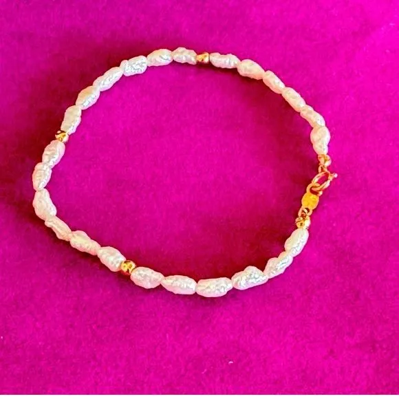 14K Yellow Gold Pearl popular Bracelet Markrd IPS