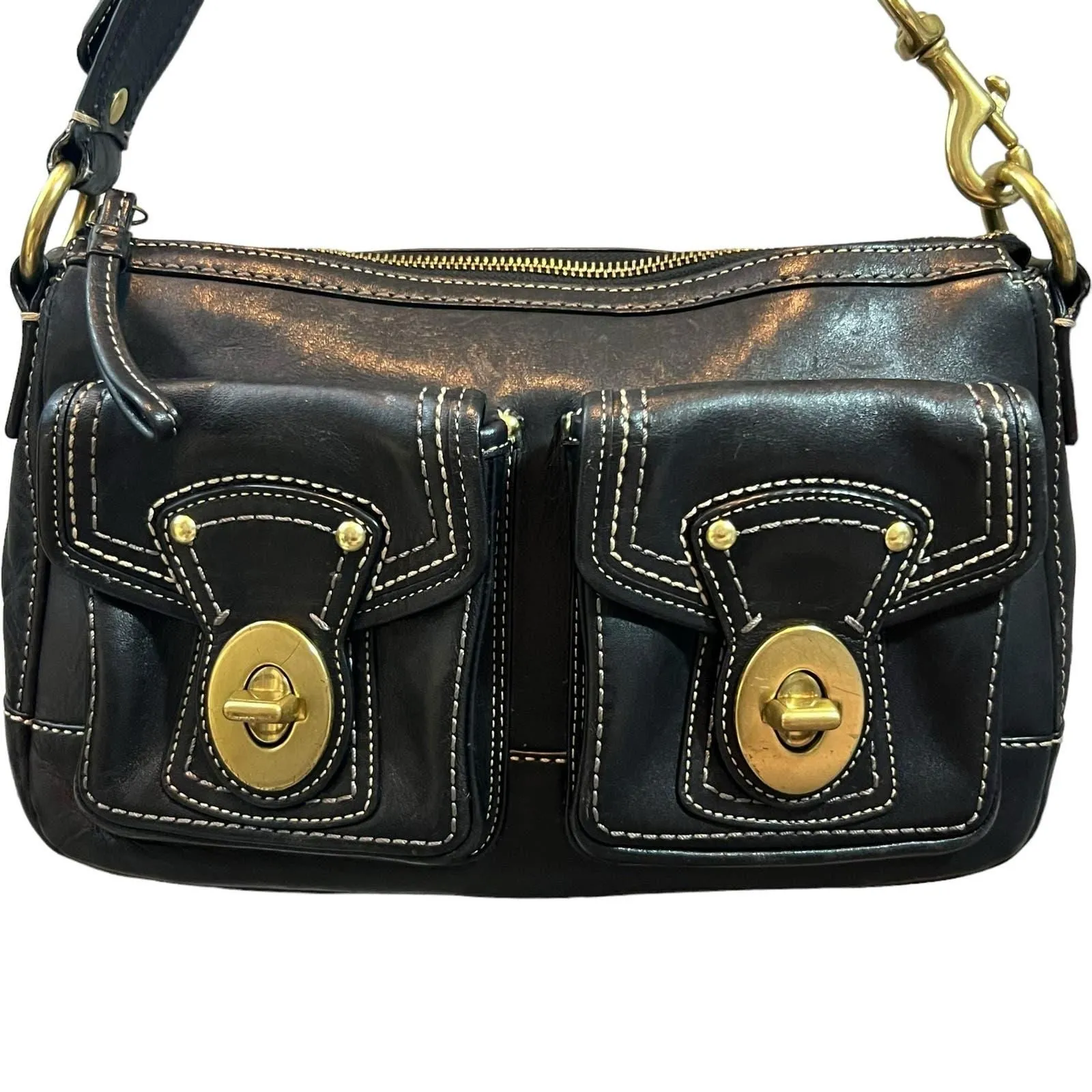 Vintage Coach Legacy Turnlock Leather Satchel Bag Purse