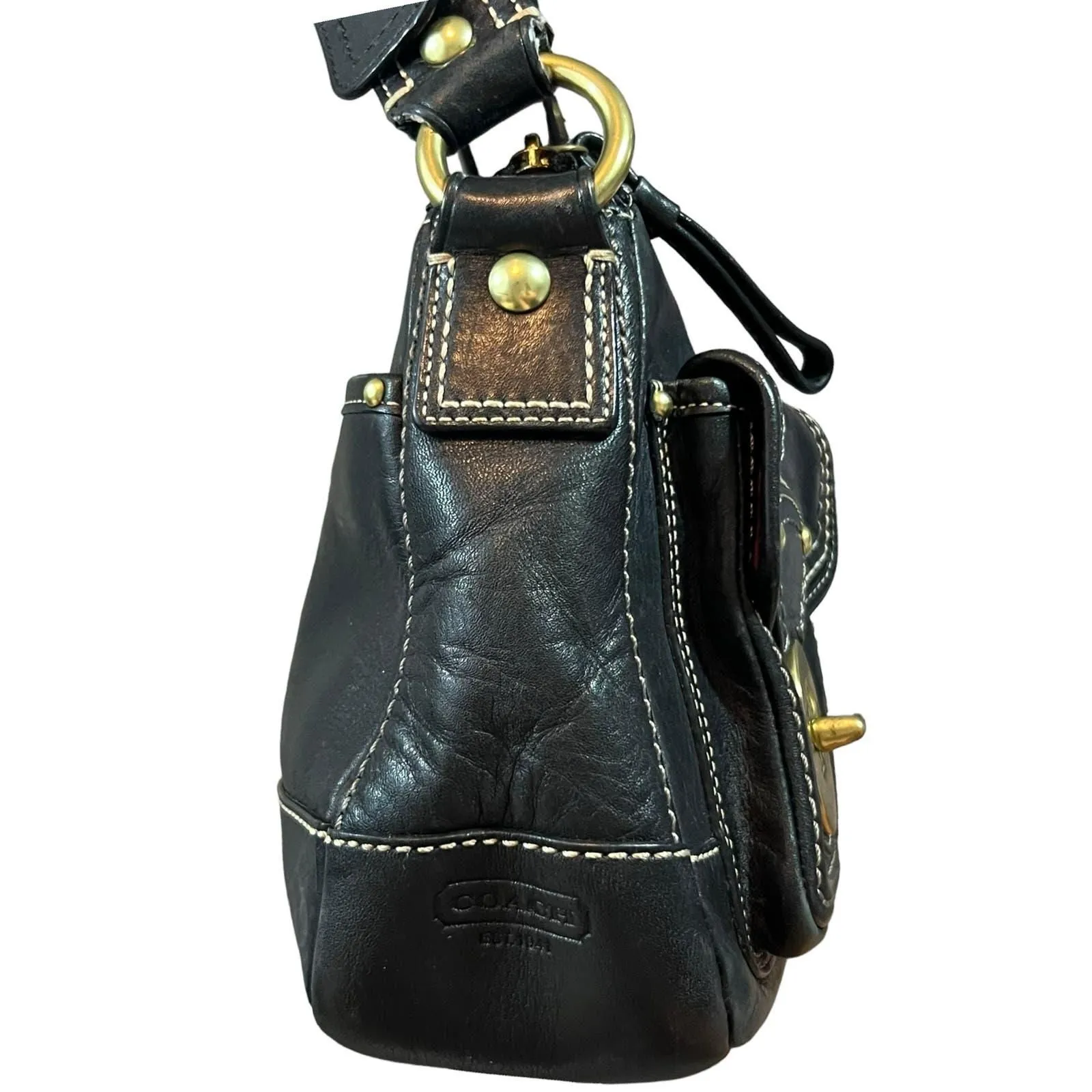 Vintage Coach Legacy Turnlock Leather Satchel Bag Purse 12868