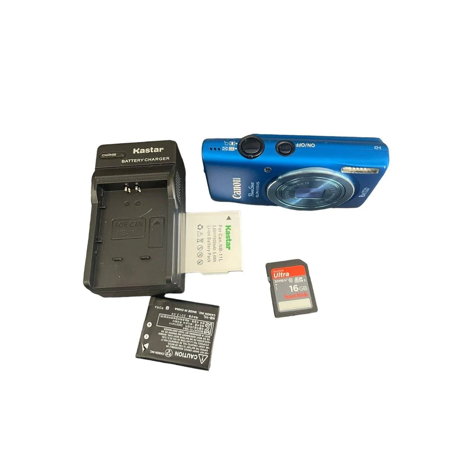 Canon PowerShot ELPH 115 IS Blue Digital Camera, Memory Card, Charger 2024 & Case