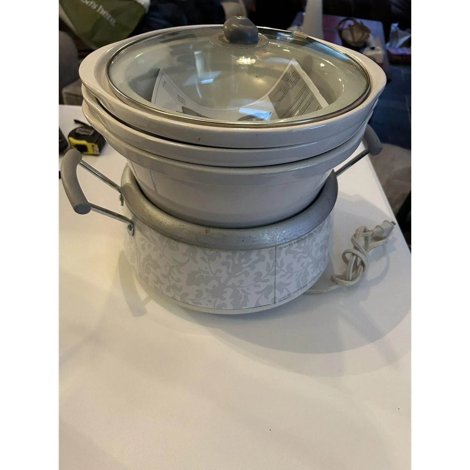 Hamilton Beach 3 in 1 Slow Cooker 33133 Bowl 2 4 6 Qt Crock Pot Lid White Whatnot Buy Sell Go Live