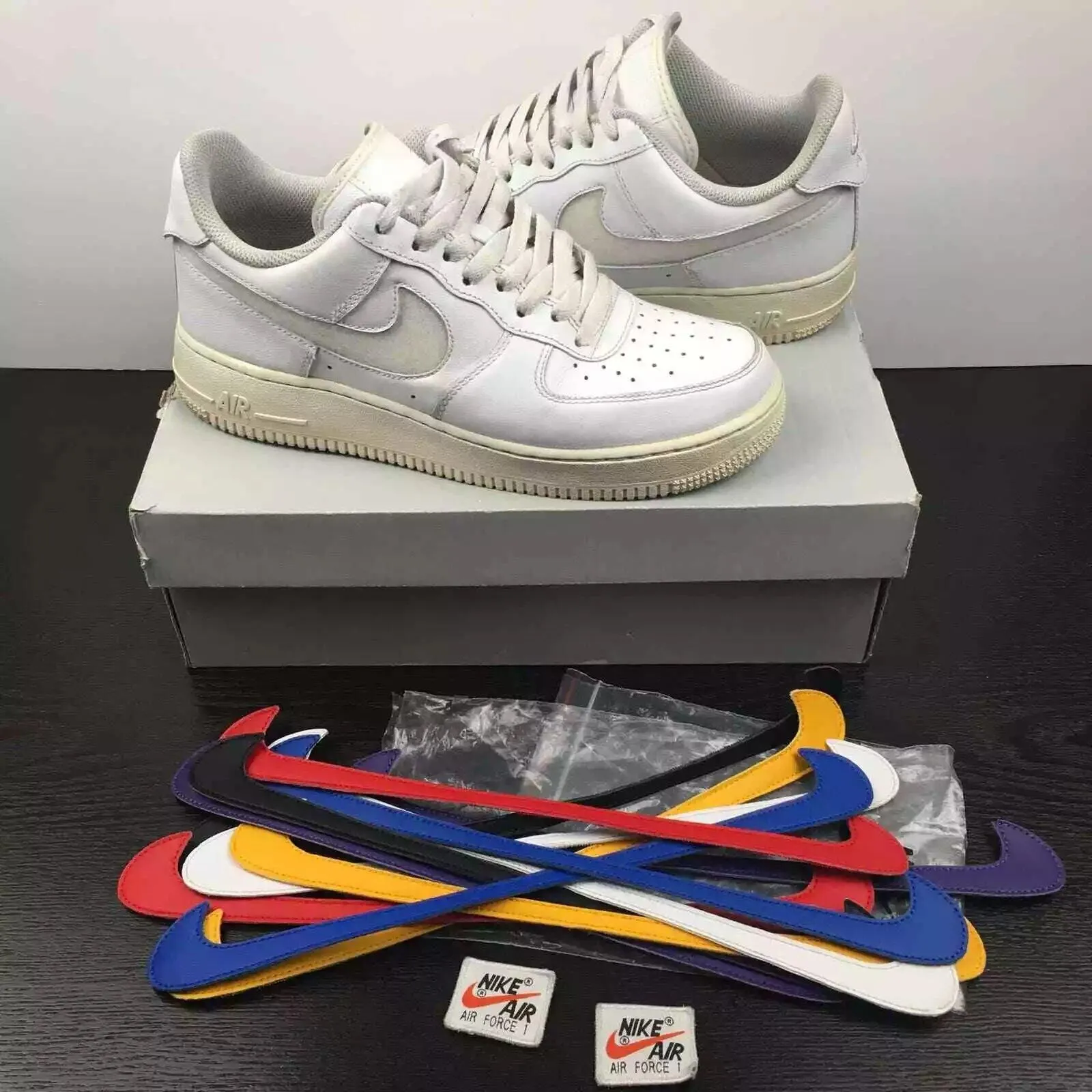 Nike Air Force 1 Low Swoosh Pack All Star Mens 7.5 AH8462 102 One White Sneakers Whatnot Buy Sell Go Live