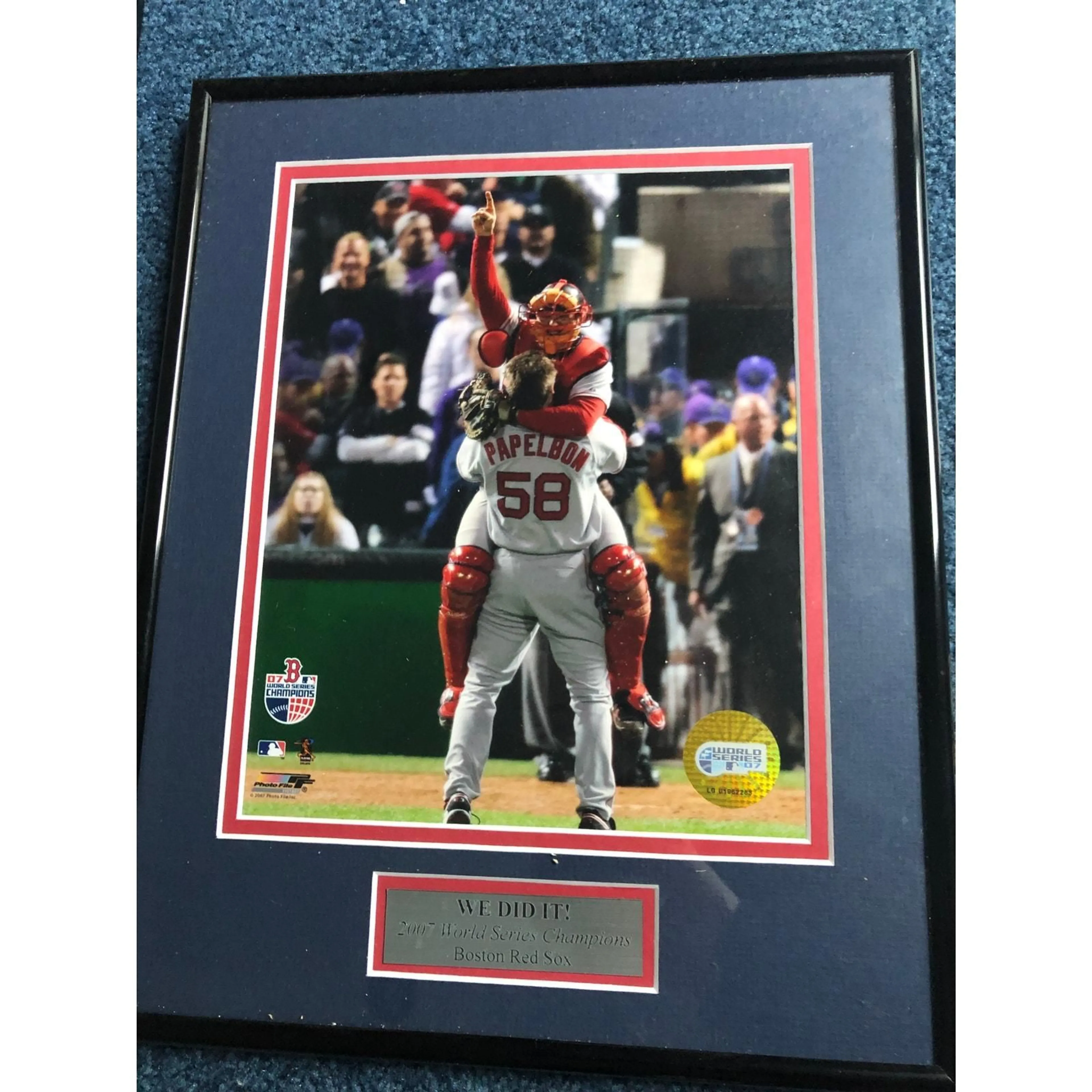 Boston Red Sox 2007 World Series Framed Photo Papelbon & Varitek ...