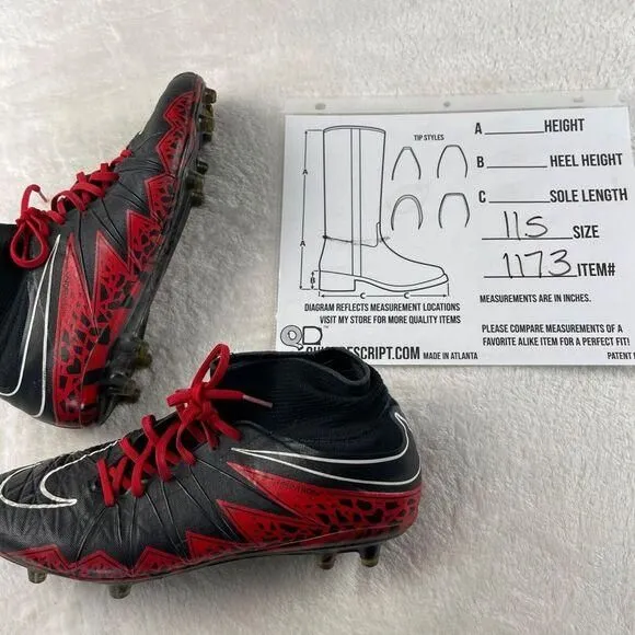 RARE Nike Hypervenom Phantom 2 NikeiD Soccer Cleats Mens 11.5 Red Black Collar Whatnot Kaufen verkaufen und auf Sendung gehen