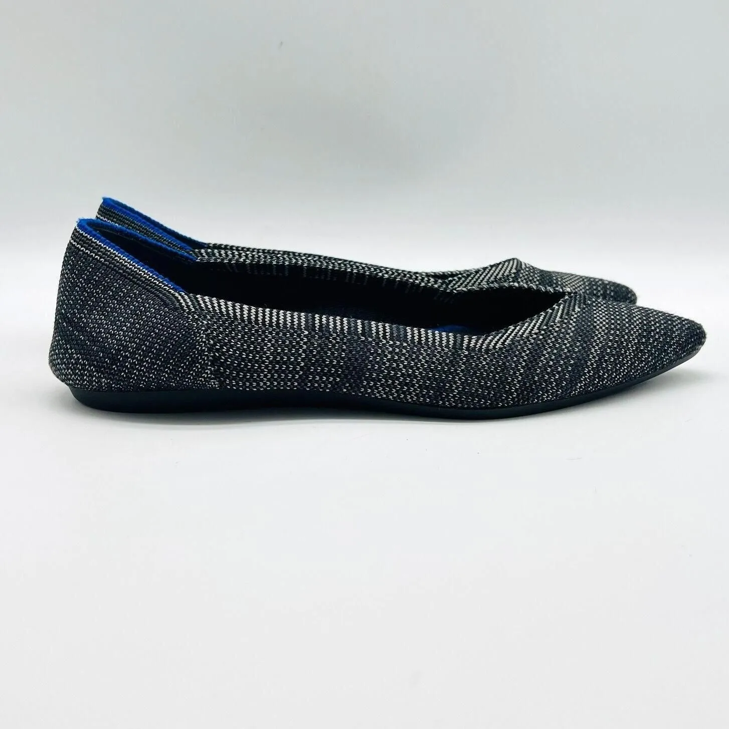 Rothys Shoes Womens 8.5 Black Gray Knit The Point Casual Slip On Ballet Flats Whatnot Buy Sell Go Live