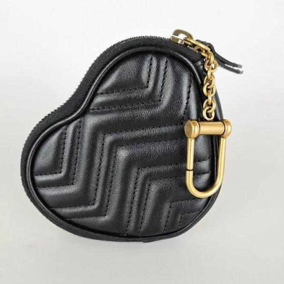 2024 Gucci Black Leather Round Coin Purse