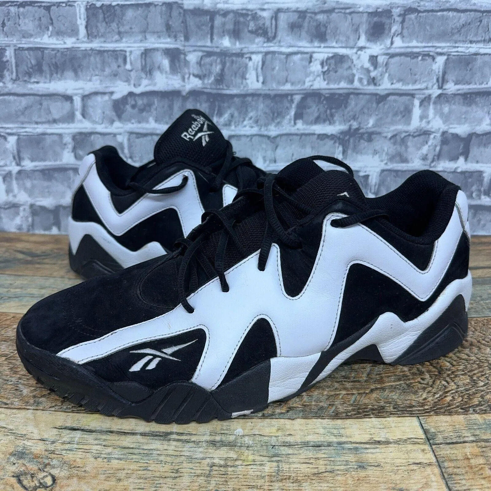 Reebok Kamikaze II Low Black White Shawn Kemp M44438 Mens Size 13