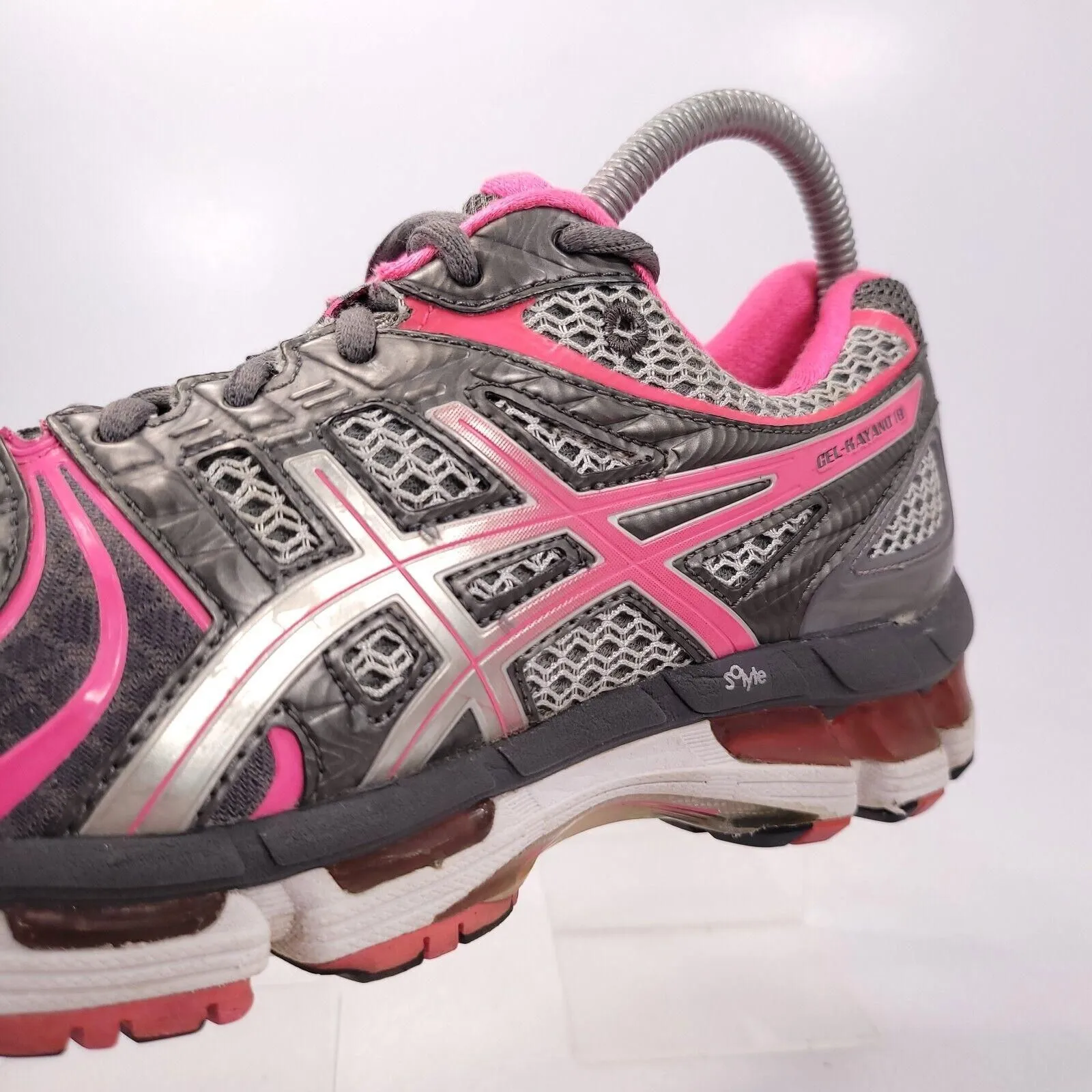 Asics Gel Kayano 18 Athletic Lace Up Shoe Womens Size 8 T250N Gray Pink Whatnot Buy Sell Go Live