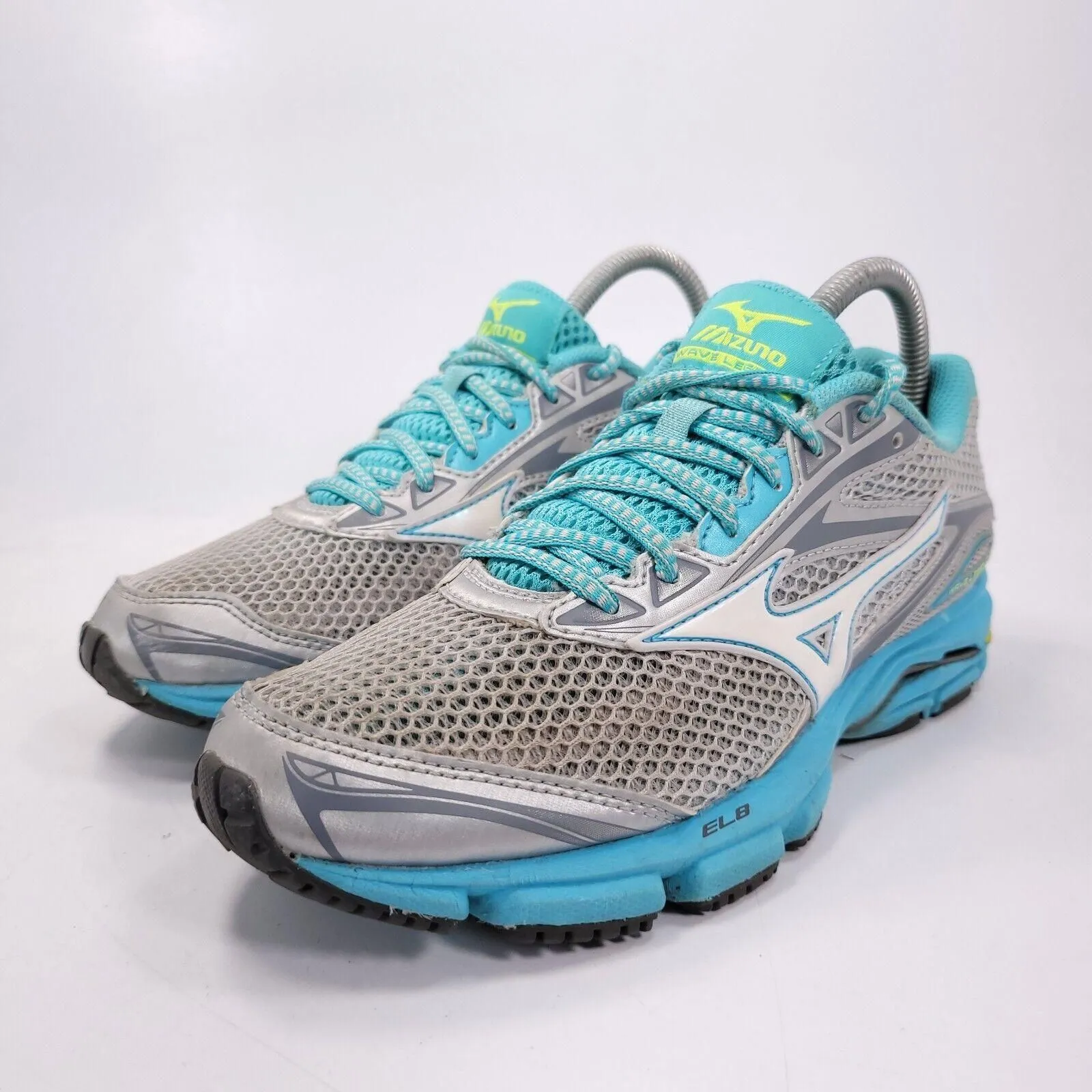 Mizuno Wave Legend 4 Athletic Running Shoe Womens Size 7.5 J1GD16100 Gray Blue Whatnot Buy Sell Go Live