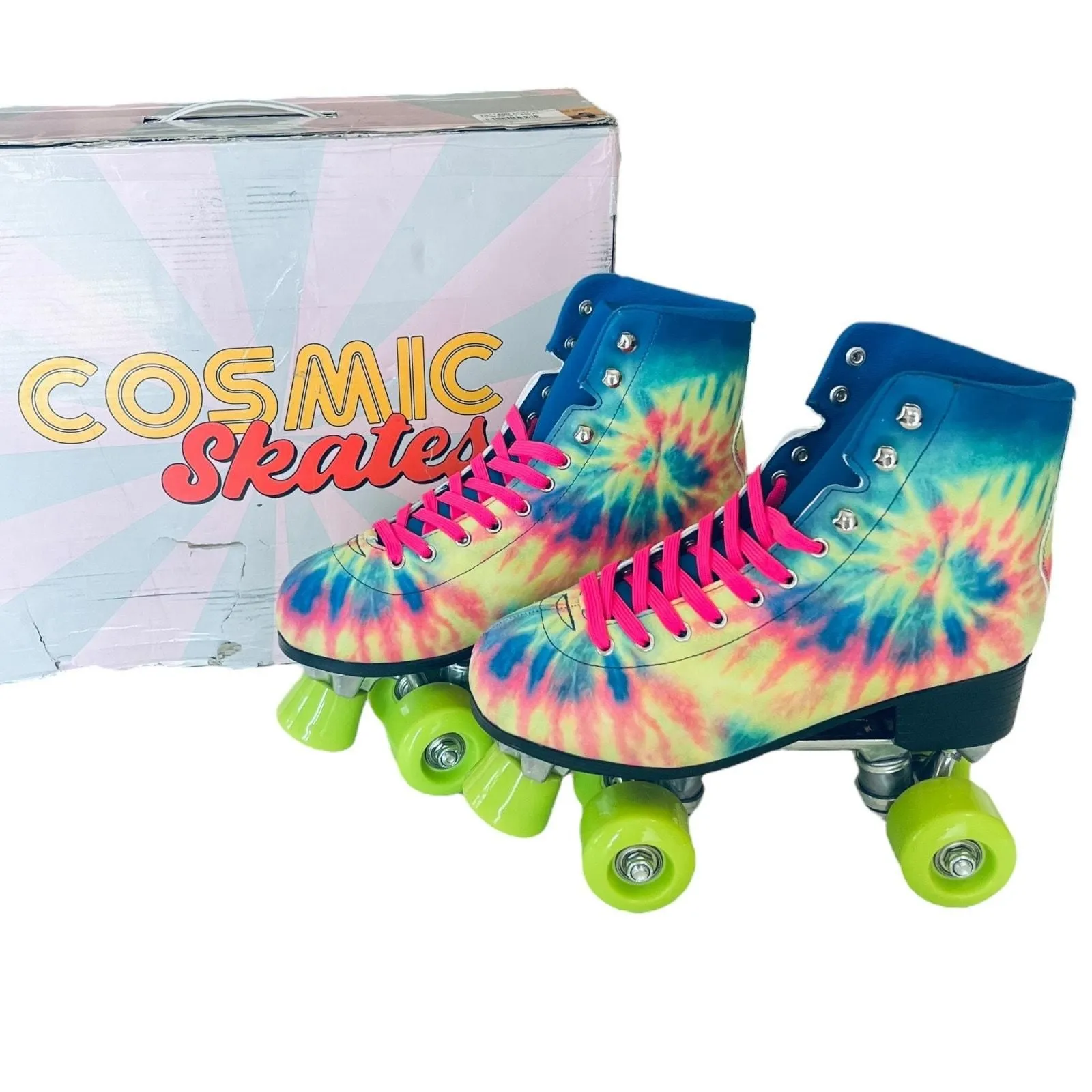 NEW Yoki Tie Dye ROLLER SKATES Women's 8 Men's 6.5 Catching
