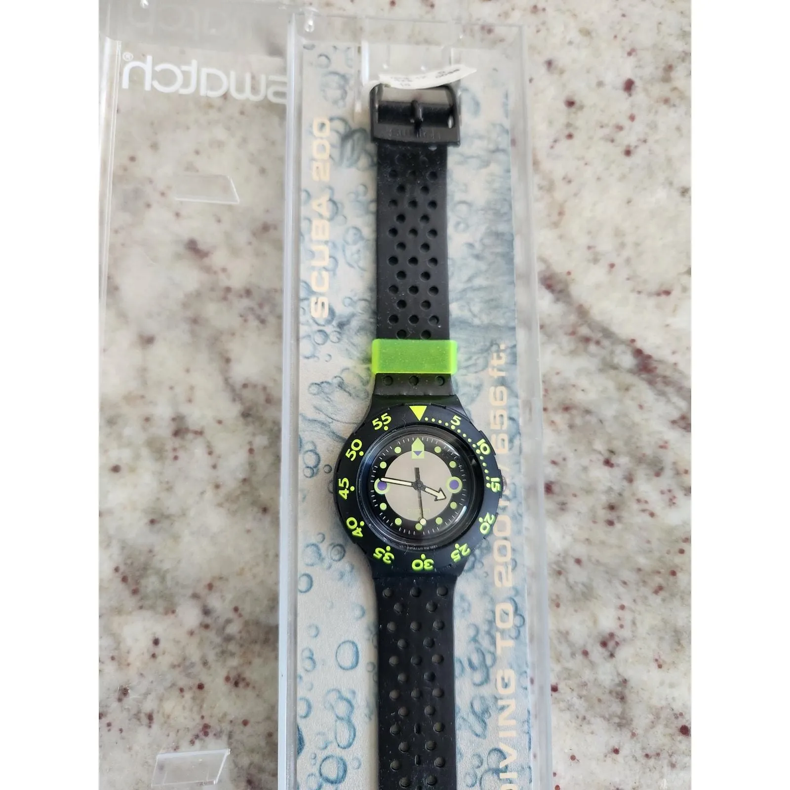 Swatch Scuba 200 shops Black Wave 1992