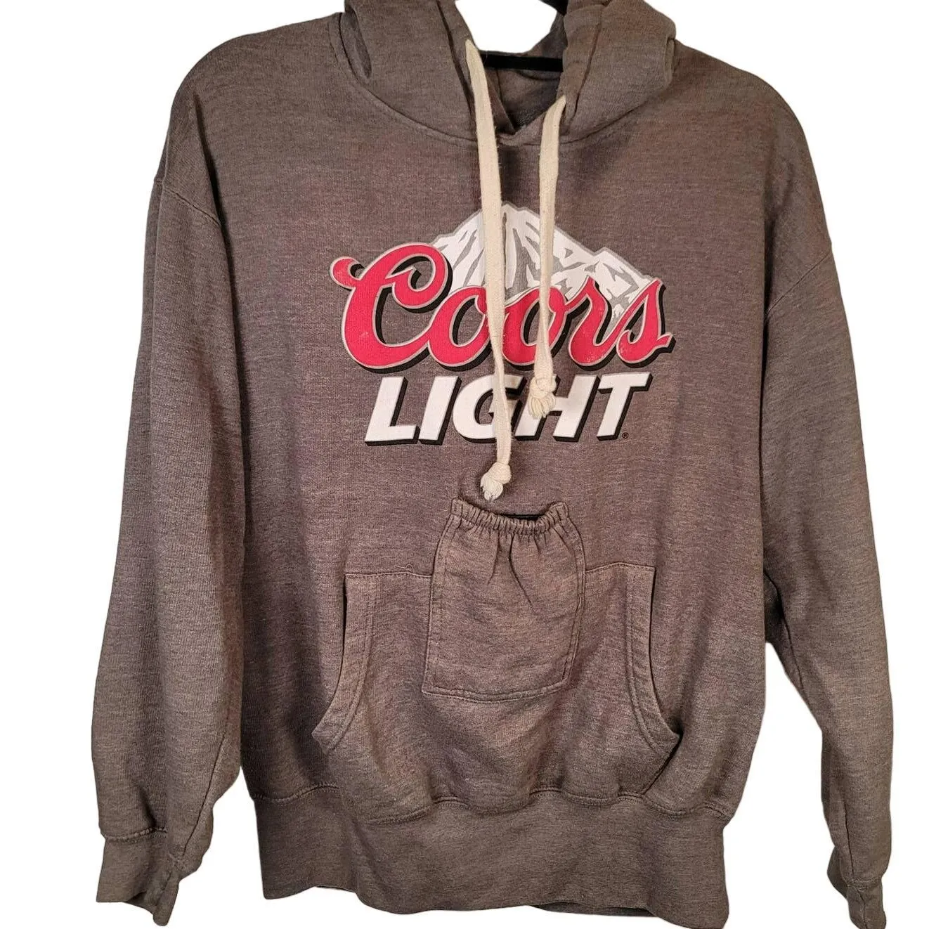Vintage Rare Brew City Coors Light Hoodie w Beer Pocket Pouch Size Medium Party Whatnot Buy Sell Go Live