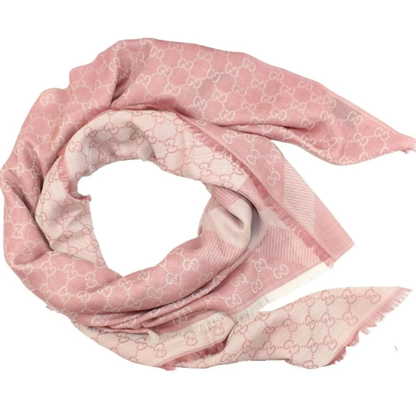 Gucci★素敵！Pink Large Scarf Shawl w/Interlocking G Logo 809226_3GC46_9072_003_100_0000