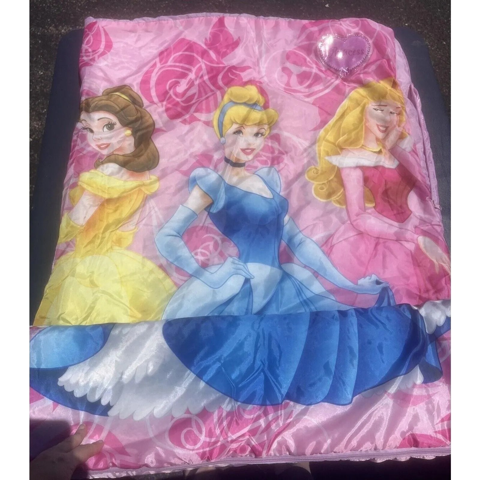 Vtg Disney Princess Sleeping Bag Child Size Belle Cinderella Sleeping Beauty Whatnot Buy Sell Go Live