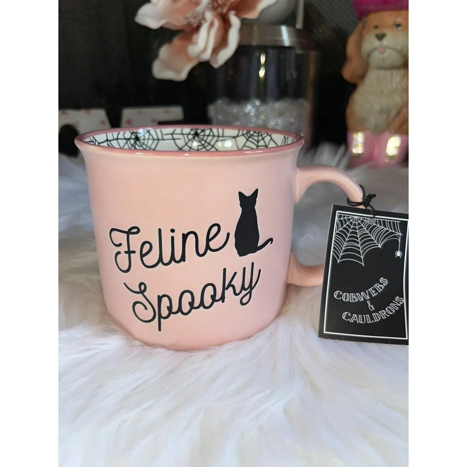 Cobwebs good & cauldrons pastel Halloween mugs