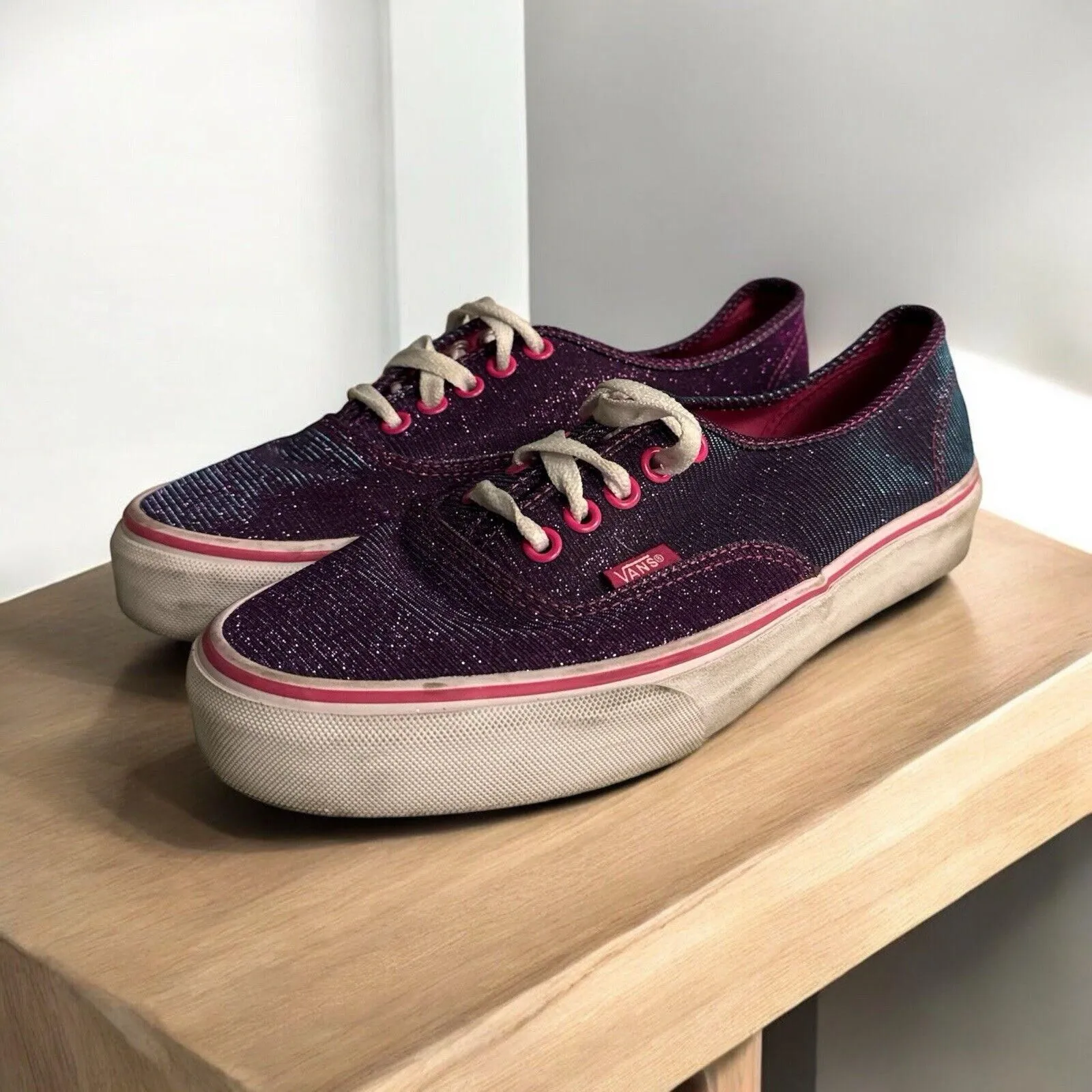 VANS Magenta Purple Iridescent Off The Wall Sneakers Women s Size 8.5 Mens 7 Whatnot Buy Sell Go Live