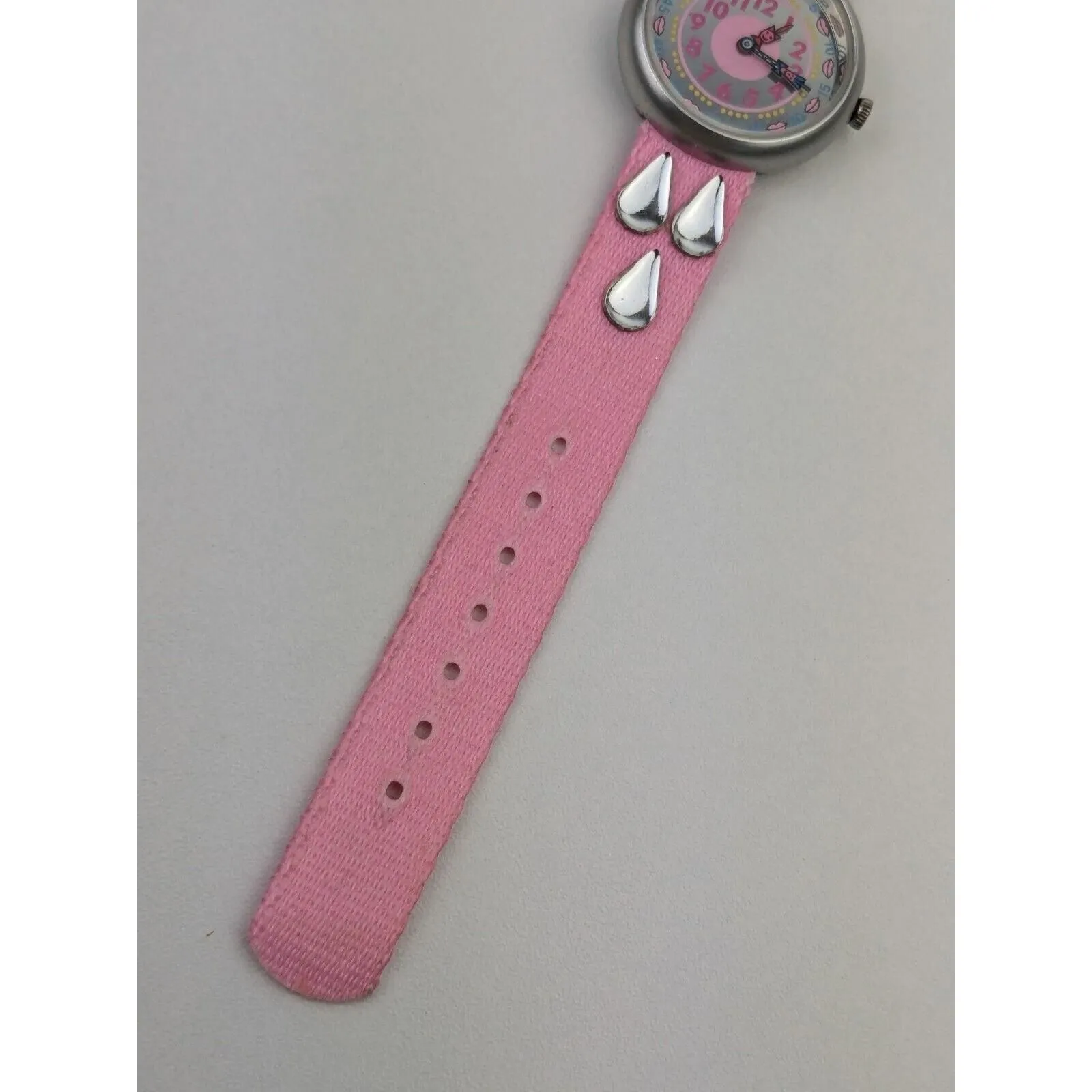 Vtg 1998 Pink Flik Flak by Swatch Watch Kids, Mirror Dial