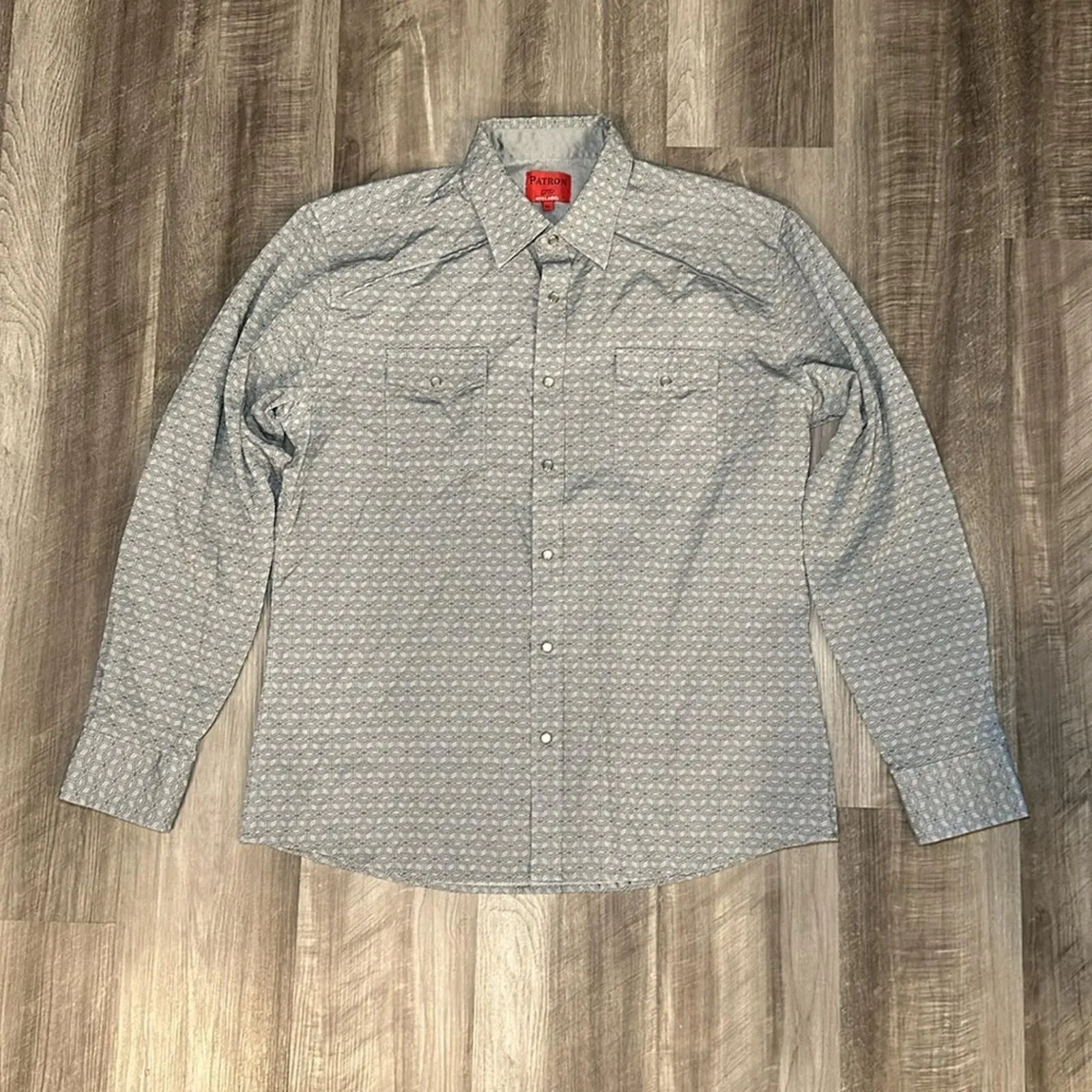 素晴らしい外見 Label Red Cito Patron Western Button Snap Pearl Sleeve Long 靴