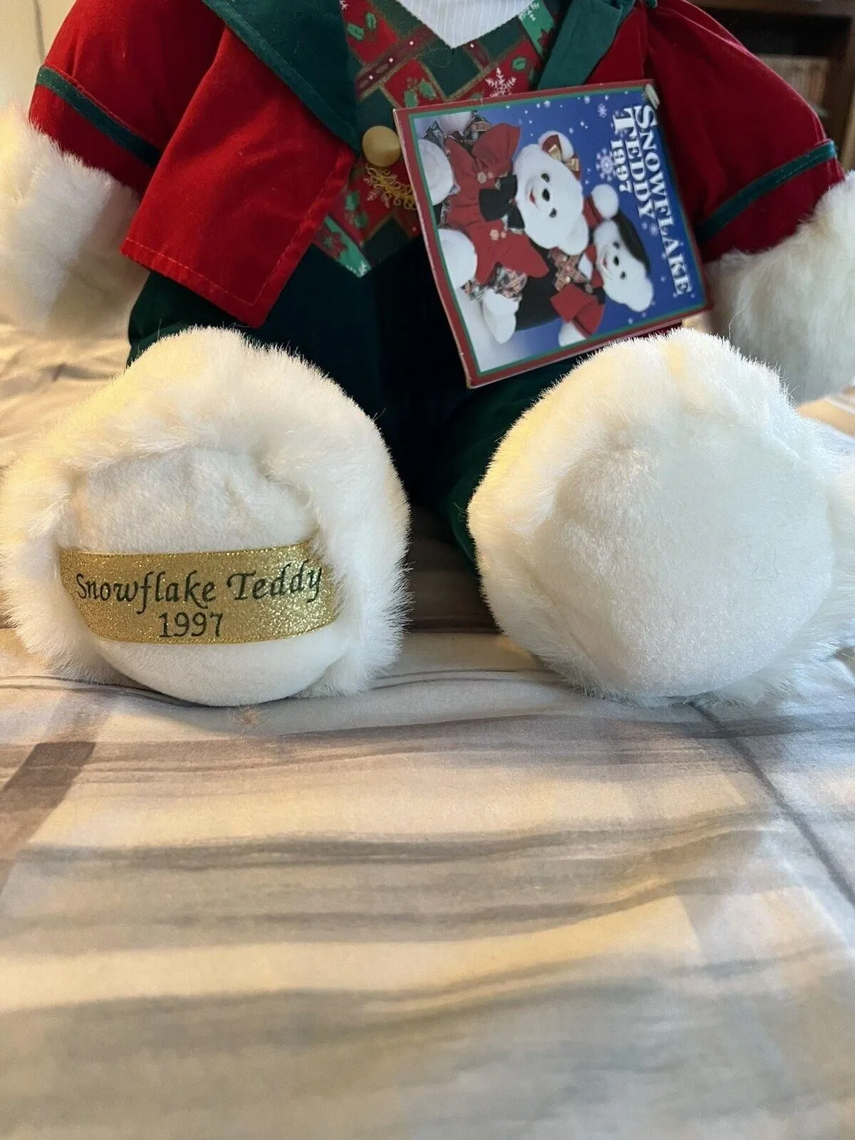 Vintage 1997 Christmas Snowflake Teddy Bear 22 Plush Stuffed Animal W Tag Whatnot Buy Sell Go Live