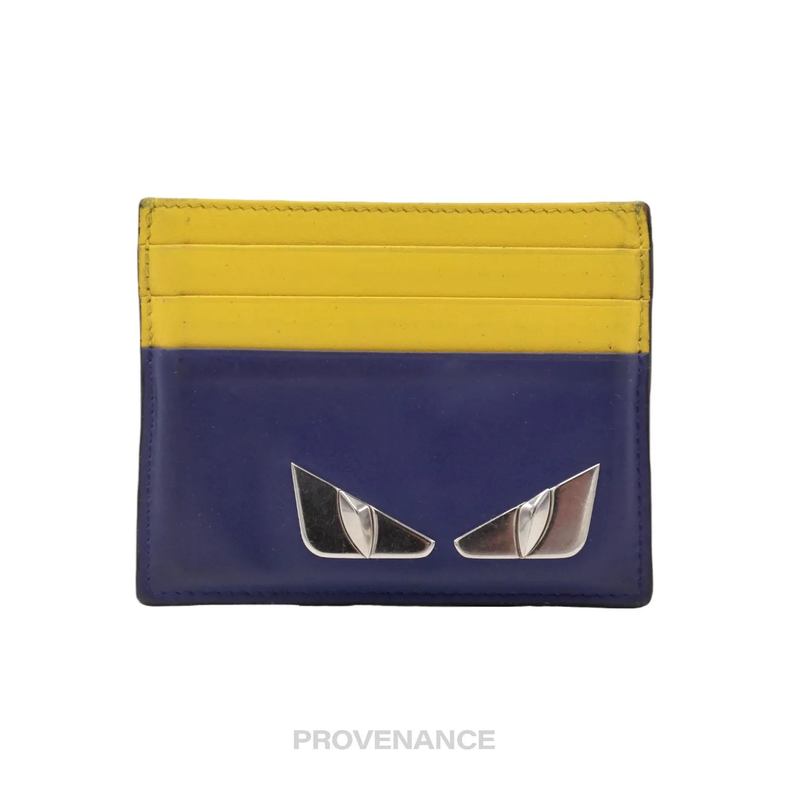 Fendi Monster Eyes Card Holder Wallet Yellow Navy Whatnot Buy Sell Go Live