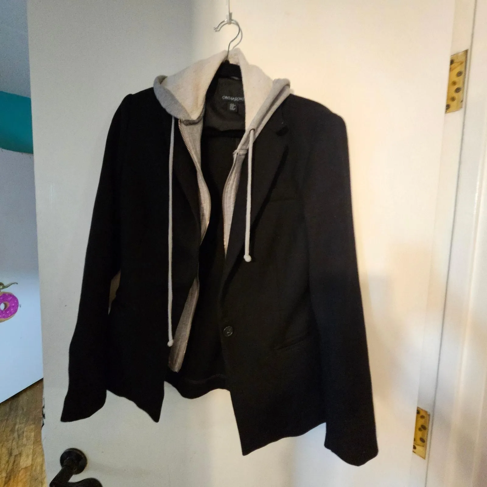 Cynthia Rowley Classic Dickey Set Hoodie Blazer Long Sleeve Black Womens Size M Whatnot Buy Sell Go Live
