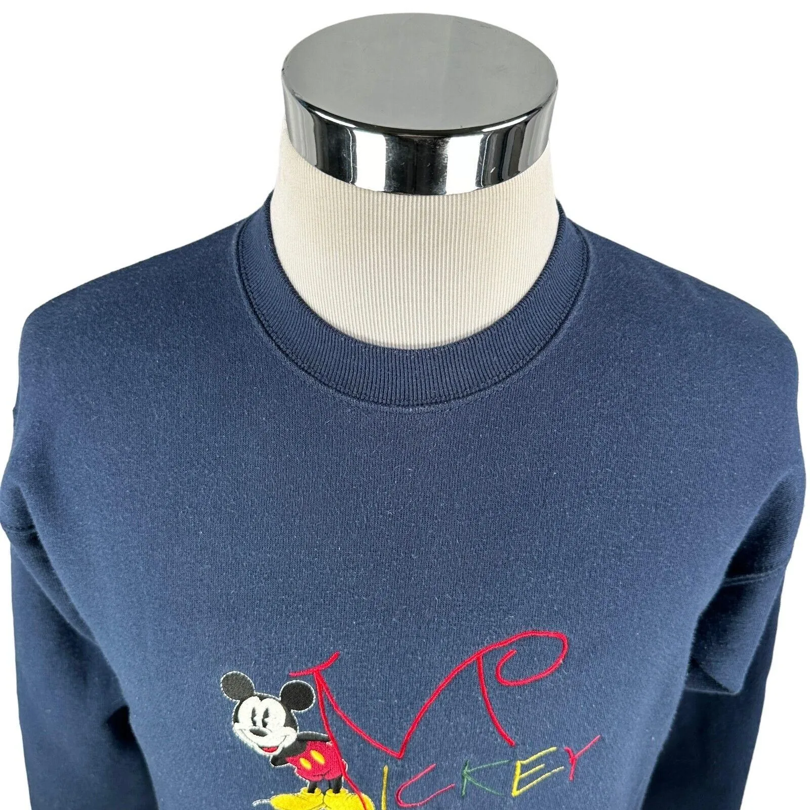 Vintage Embroidered Disney's Mickey Mouse outlet Sweatshirt in Navy Blue