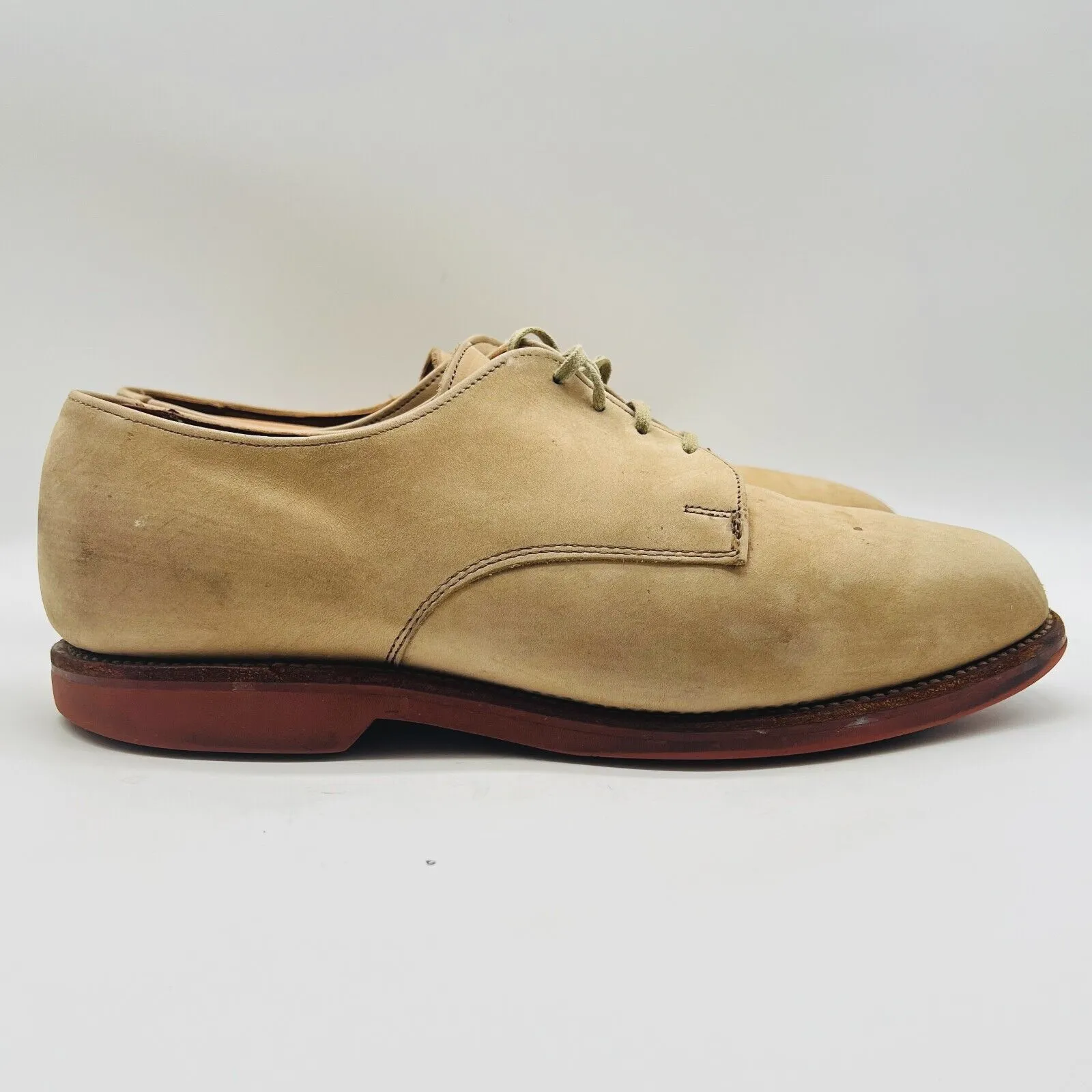 Allen Edmonds Shoes Mens 9.5 Corporate Casual Brown Suede Vibram Gumlite Oxfords