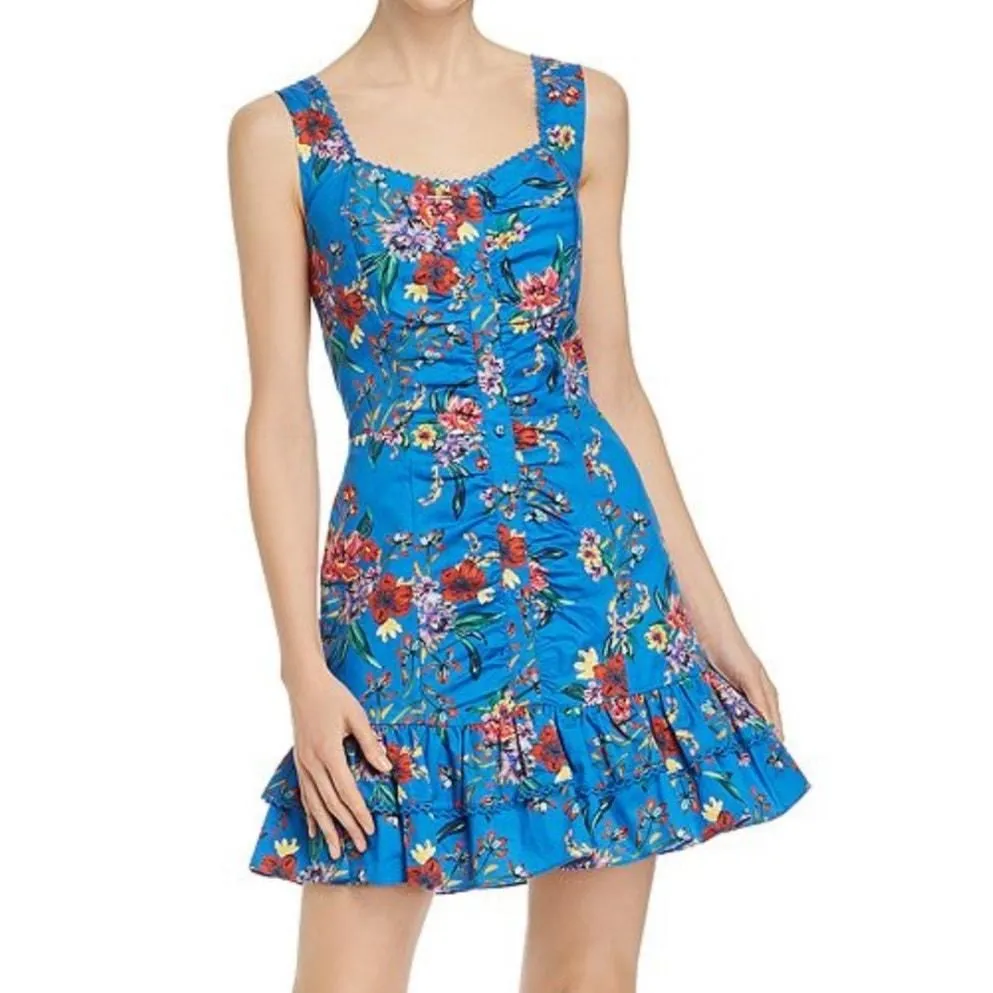 Parker Mahari Blue Floral Printed Mini Dress Size 16 Whatnot Buy Sell Go Live