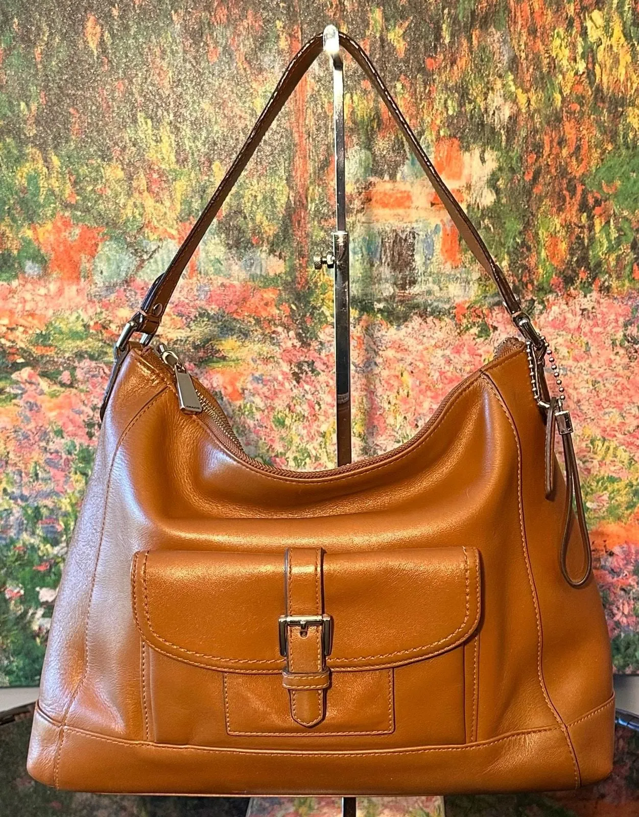 Coach Orange Pebbled Leather Charlie Hobo shops Bag F29881